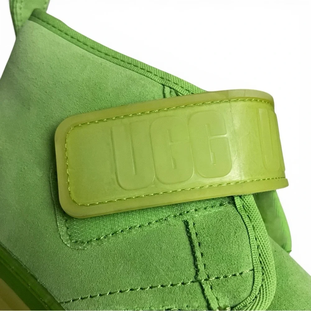 UGG Neumel Women 8 Clear Chukka Suede Wool Boots Lime Green Maximalist Rave Cozy